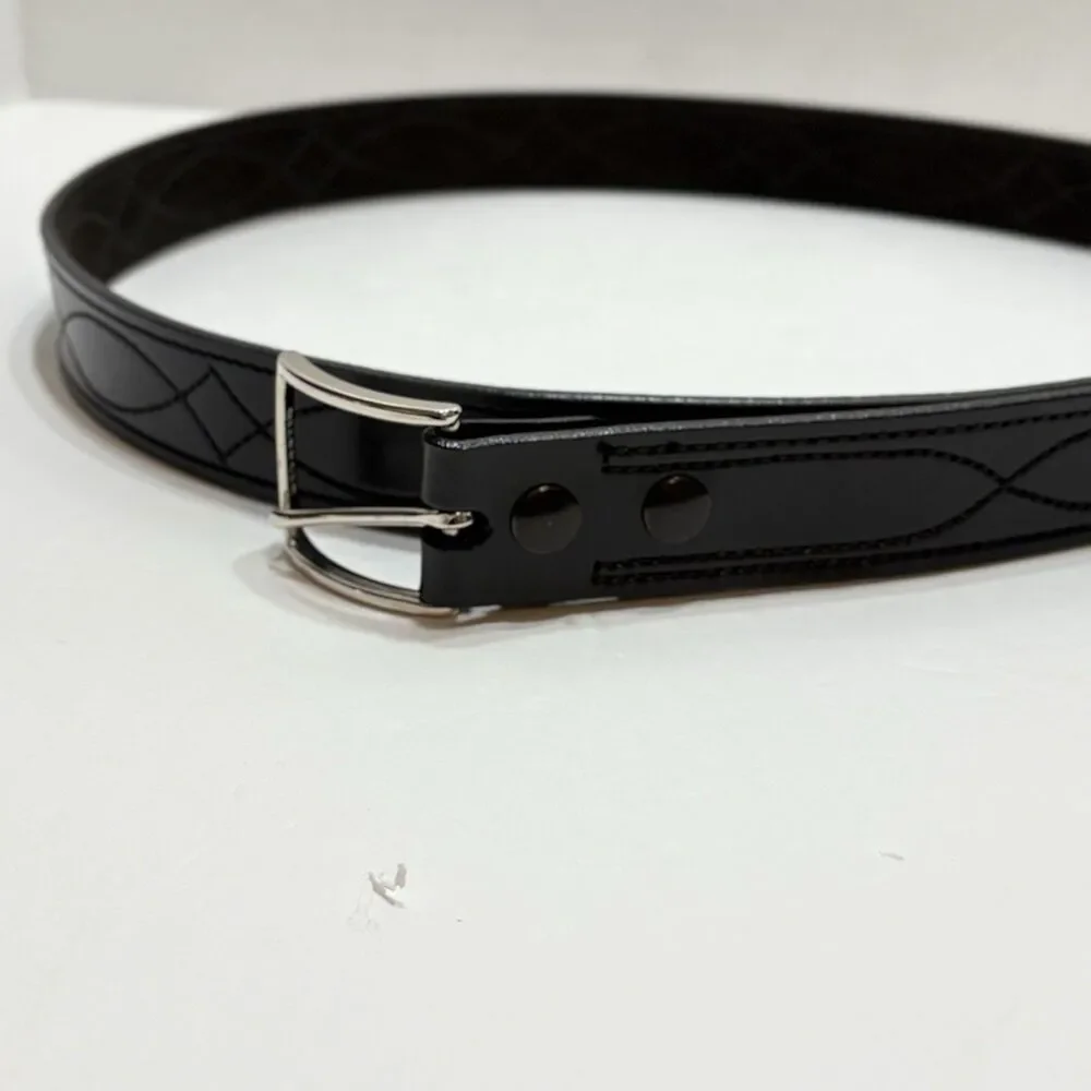 Desantis Fancy Stitched Lined Belt Leather 1.5 Inch Wide Model B27, 38